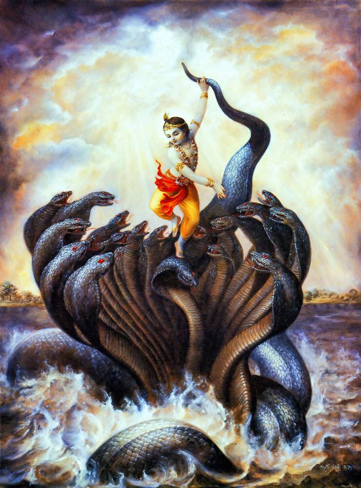 Krishna Chastises the Kaliya Serpent