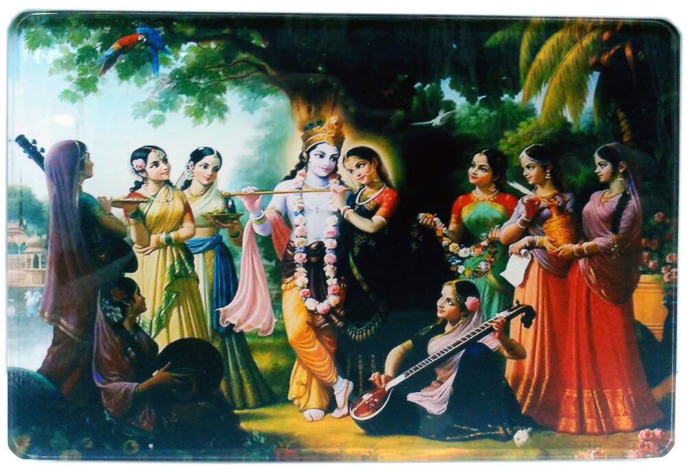 Acrylic Stand -- Krishna with Astasakhi (8 Gopis)  (large size)