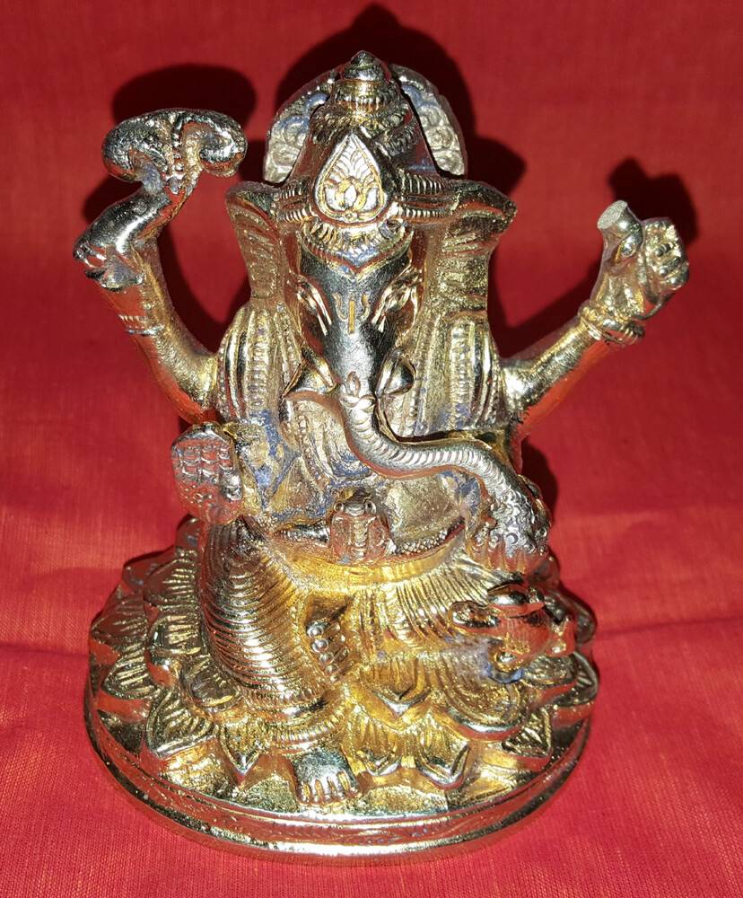 Lord Ganesh Brass Deity (4\" high)